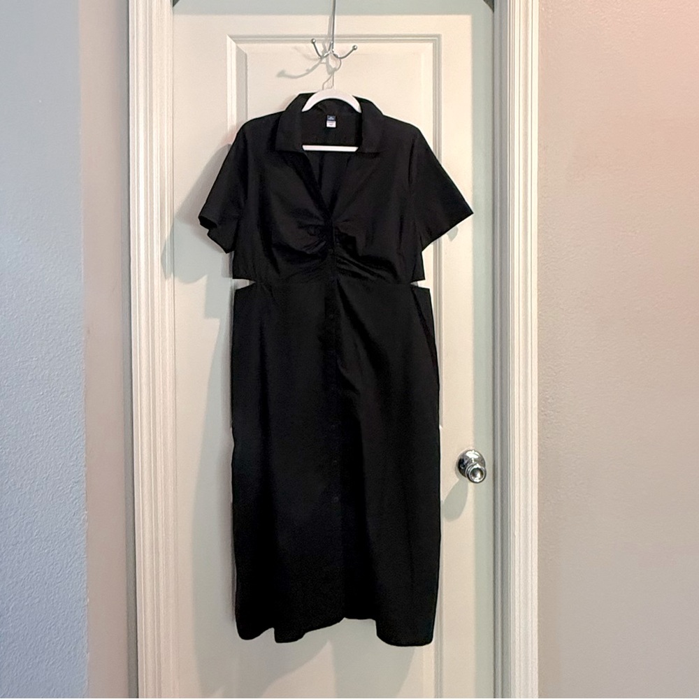 Black Midi Shirt Dress